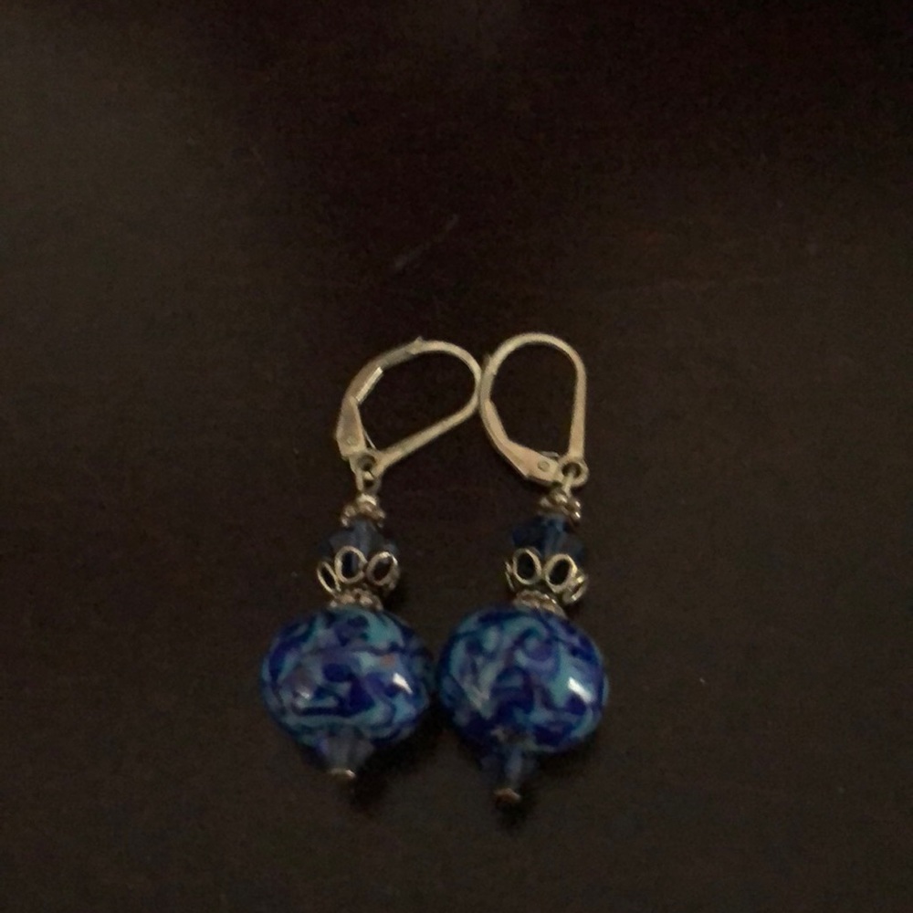 Artisan lamp work bead earrings